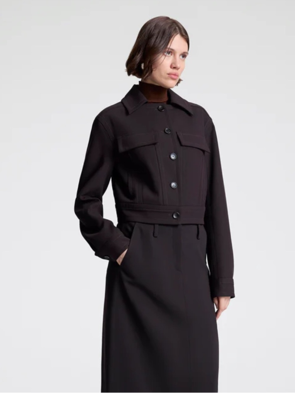 A.L.C. Women's Blake wool-blend tailored crop blazer jacket - Picture 3 of 7